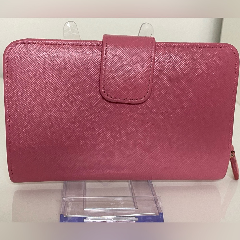 Prada Pink Saffiano Leather Zippy Small Wallet - Picture 4 of 8